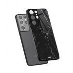 Black Marble Glass Case for Samsung Galaxy S21 Ultra | KlippiK Kuwait UAE Saudi Online Shopping