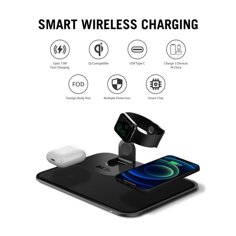 Trinity 3-in-1 Wireless chargers for Samsung and Apple | KlippiK Kuwait UAE Saudi | Online Shopping
