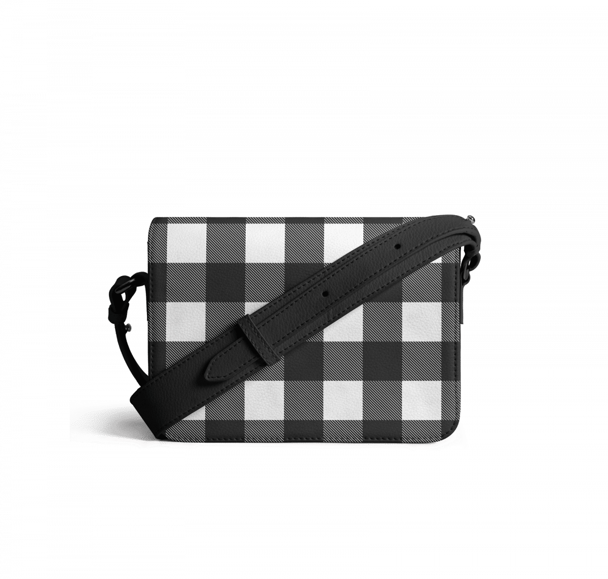 Charcoal Gingham Sol Box Shoulder Bag | Shop Online | KlippiK Kuwait UAE Saudi