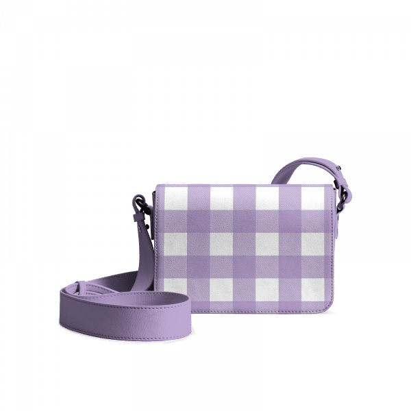 Lavender Gingham Sol Box Shoulder Bag | Shop Online | KlippiK Kuwait UAE Saudi