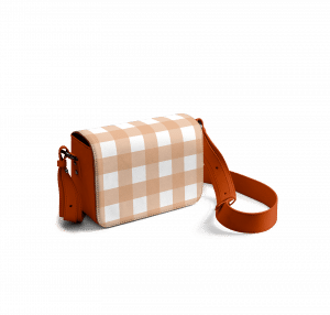 Rusty Pumpkin Gingham Sol Box Shoulder Bag | Shop Online | KlippiK Kuwait UAE Saudi