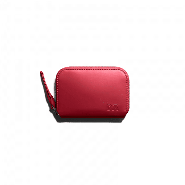 Crimson Red Vegan Leather Zipper Slim Card & Coin Wallet | Online Shopping | KlippiK Kuwait UAE Saudi