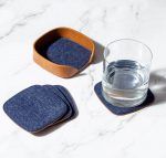 Squircle Felt Coaster Set - Blue - KlippiK Kuwait UAE Saudi - Online Shopping