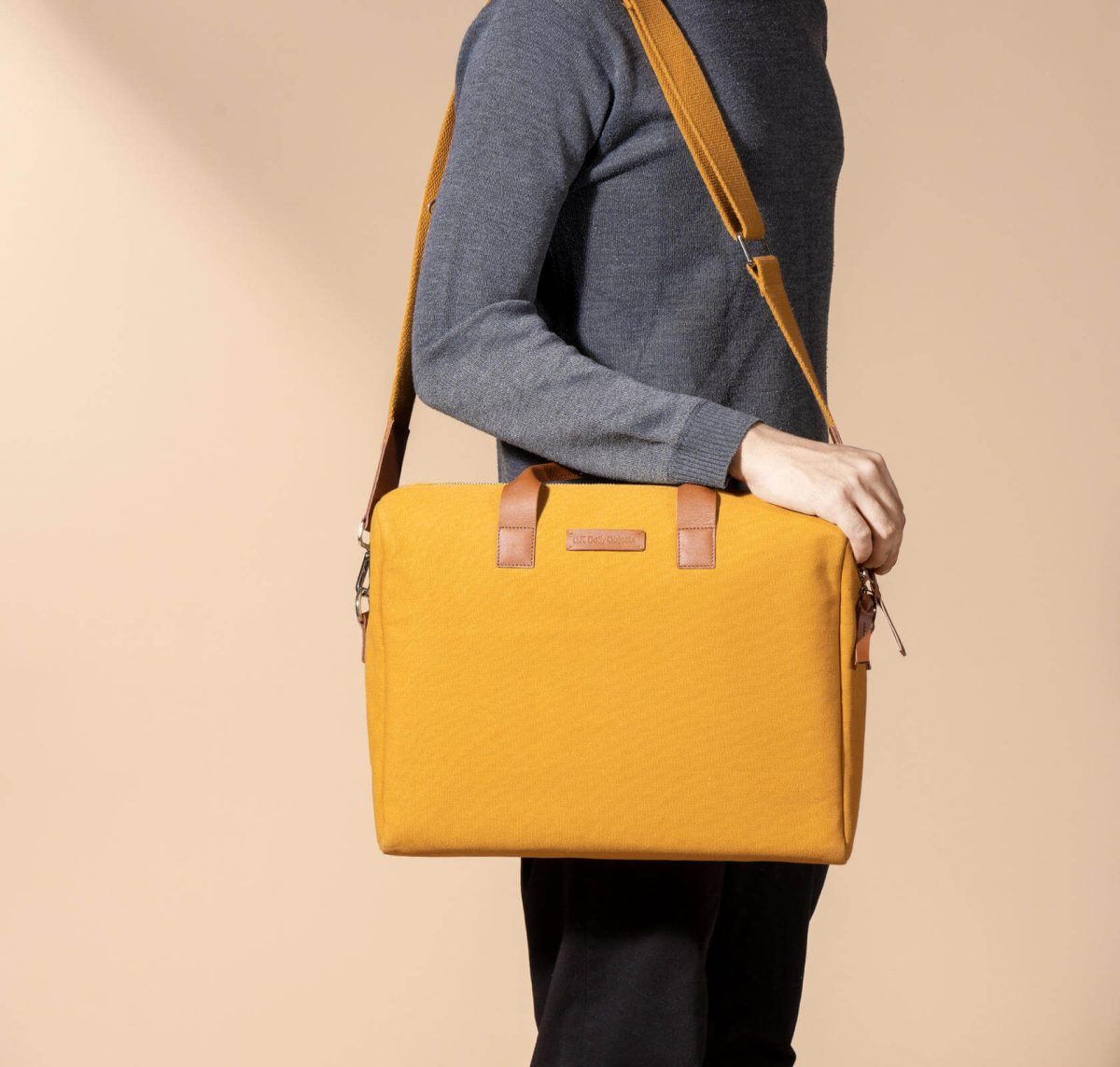 Mustard Yellow City Compact Fleet Messenger Bag | KlippiK | Shop Online | Kuwait UAE Saudi