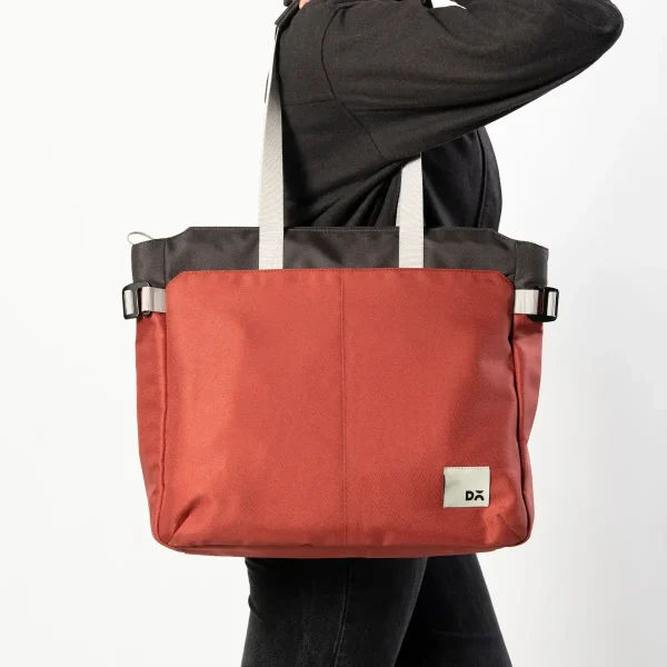 Charcoal-Red Clay Key Tote Bag