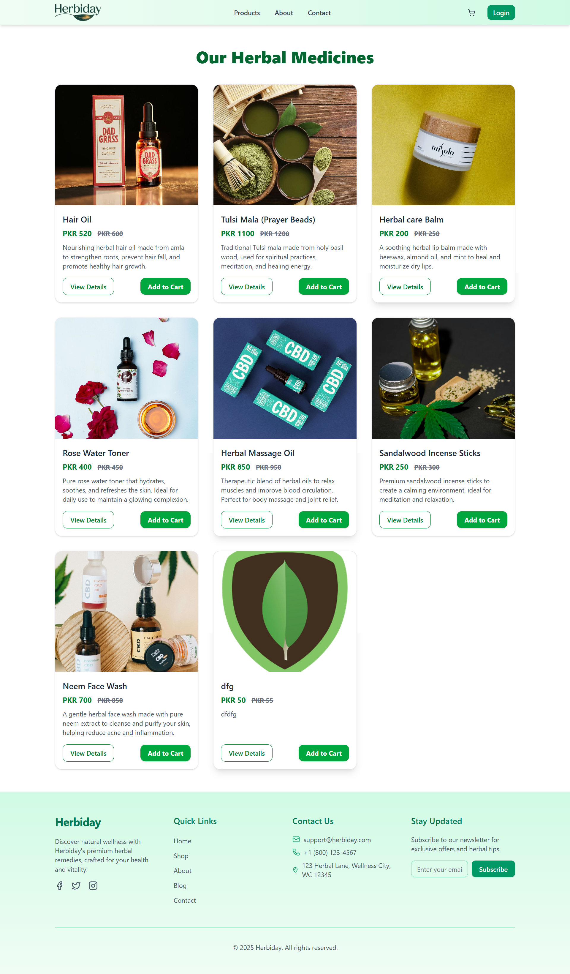 Product Menu