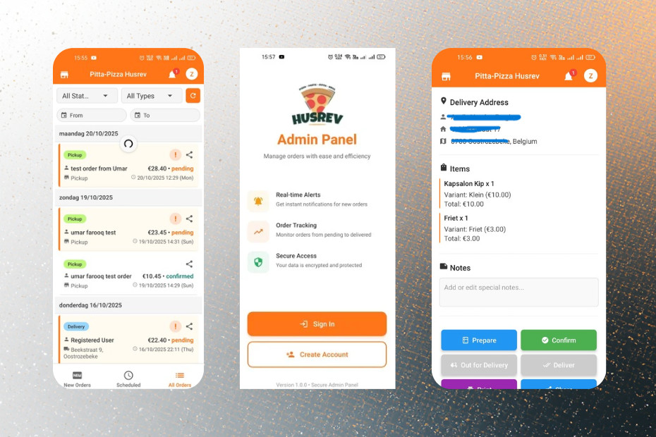 Pizza Husrev – Admin Mobile App