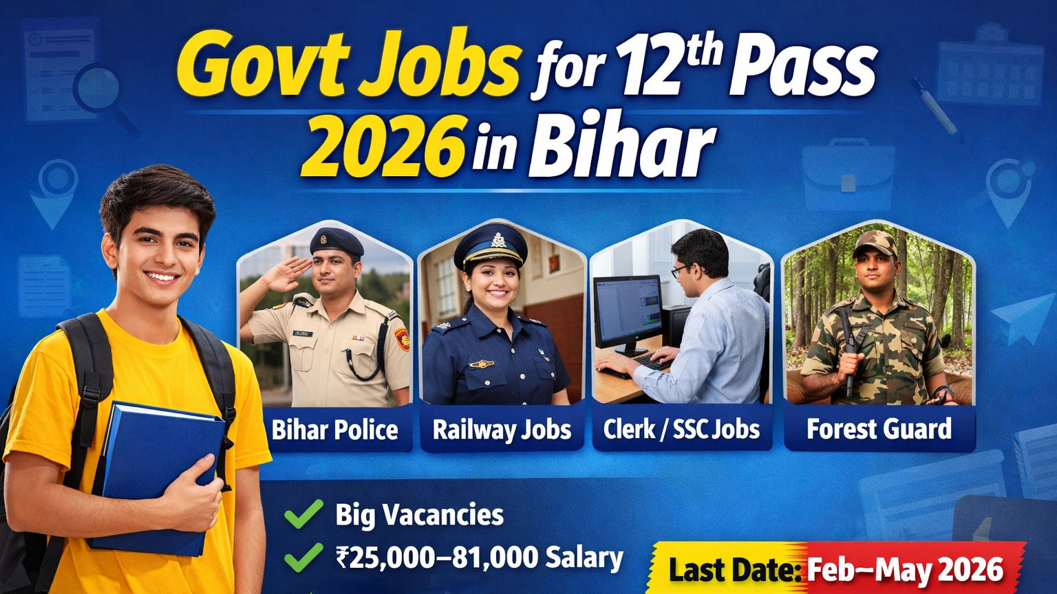 Government Jobs for 12th Pass 2026 in Bihar: Complete List with Salary and Last Date