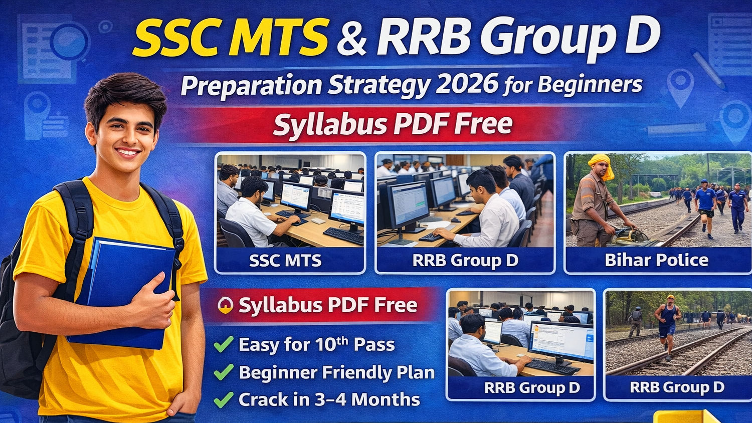 SSC MTS and RRB Group D Preparation Strategy 2026 for Beginners: Syllabus PDF Free