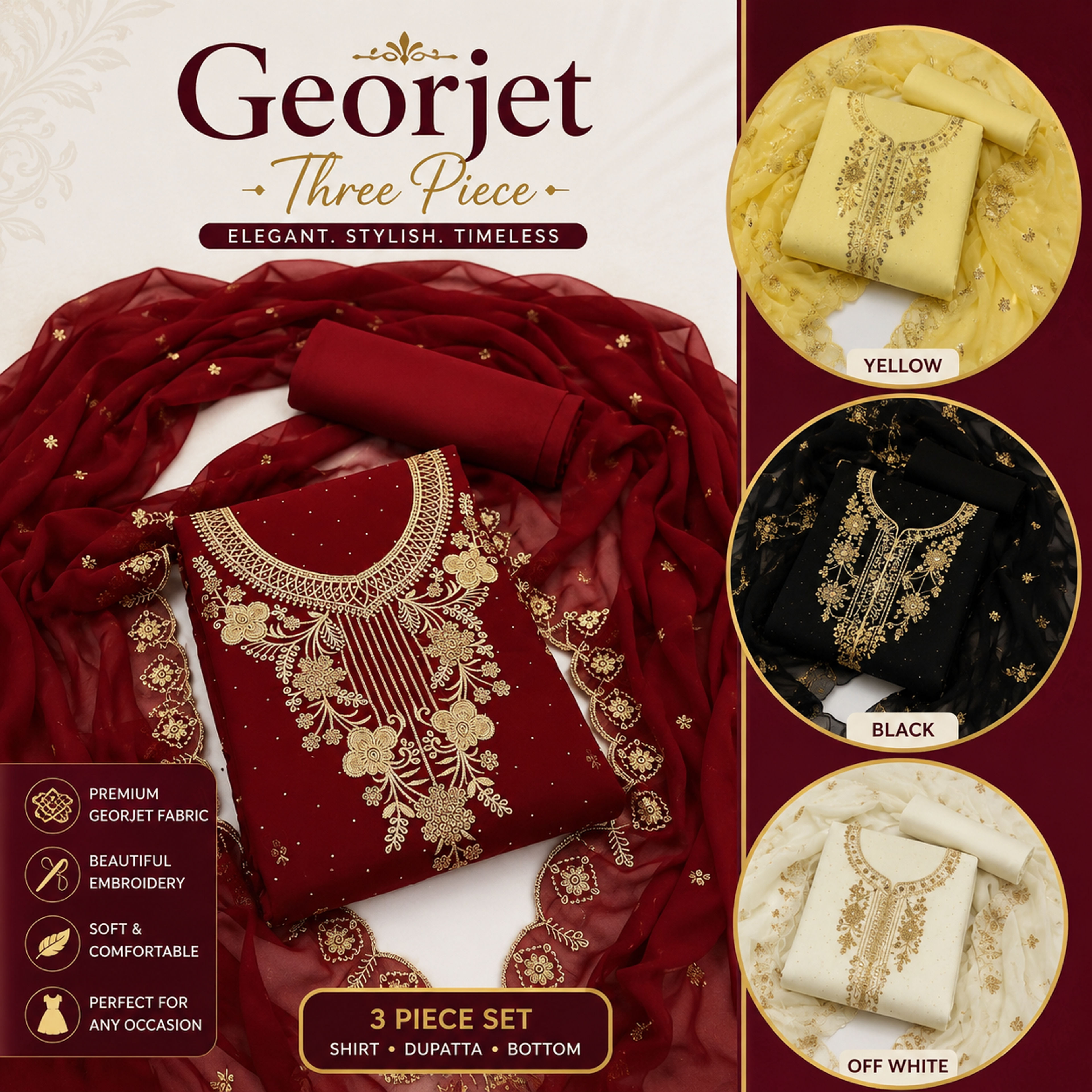 Georjet Three Piece