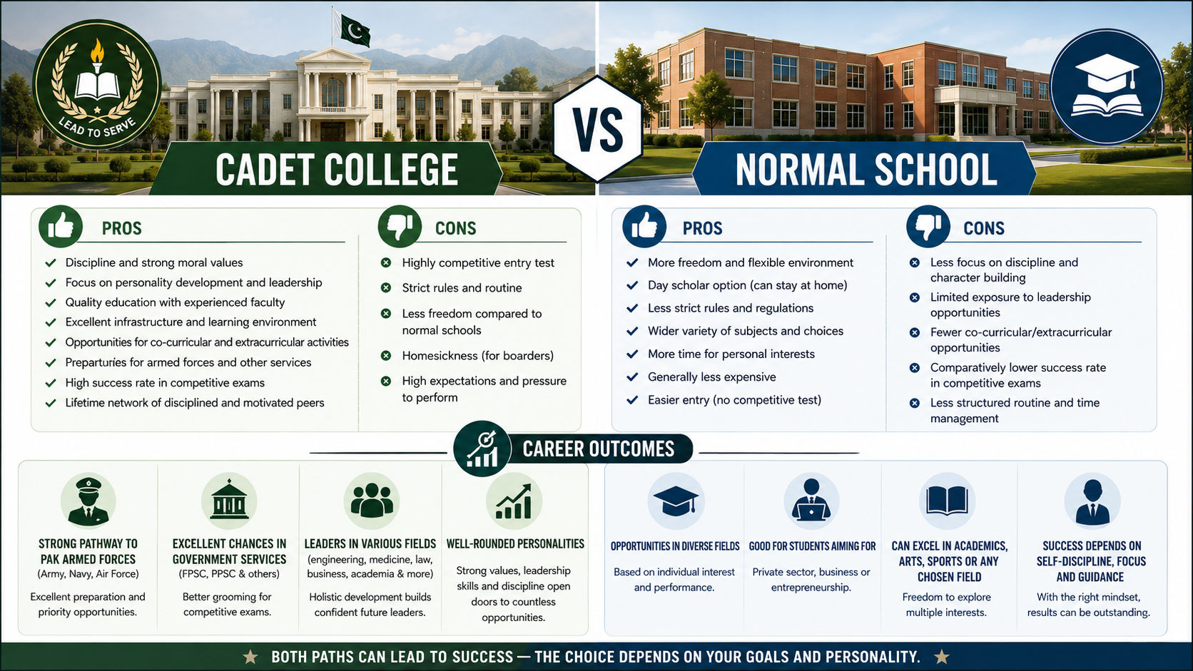 Cadet College vs Normal School: Which One Is Right for Your Child?