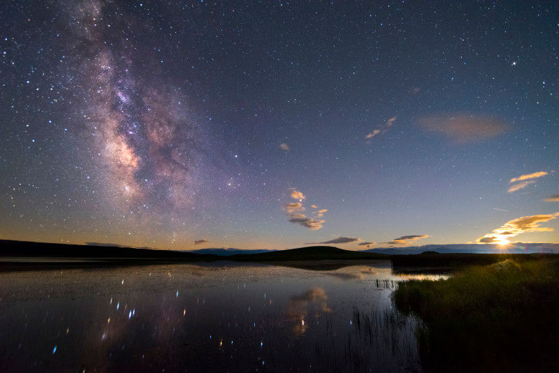 Milky Way & The Moon, Bareti Lake, Tsalka