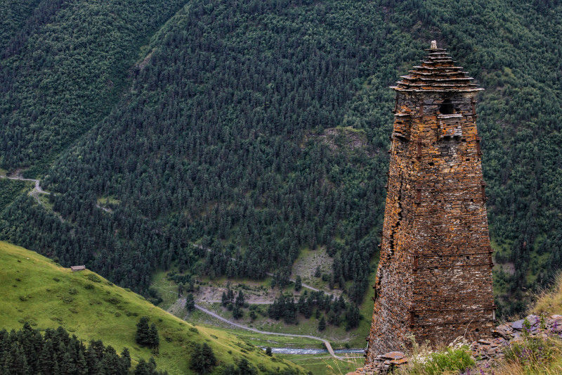 Old Tower in Kvavlo, Tusheti