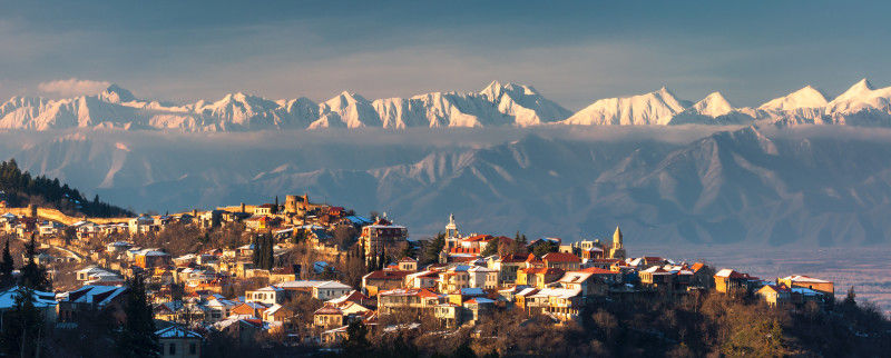 Sighnaghi panorama, Vinter