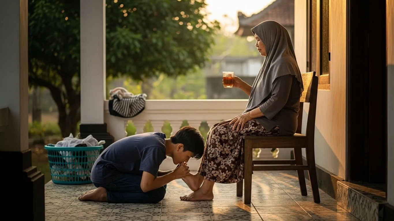 hadits surga dibawah telapak kaki ibu latin dan artinya