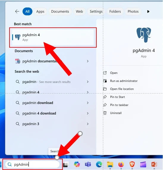 img21 - Launching pgAdmin from Start Menu