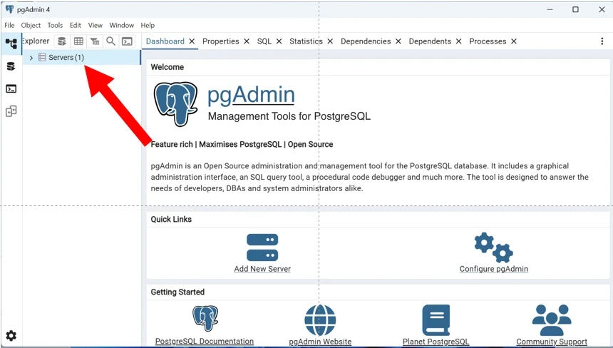 img23 - Connect to PostgreSQL server in pgAdmin
