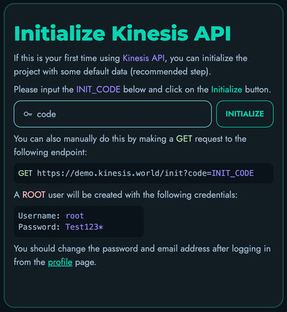 Initialize Button
