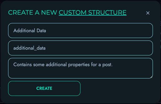 Create Custom Structure Modal