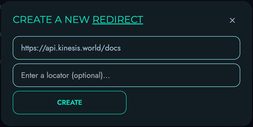 Create Redirect Modal