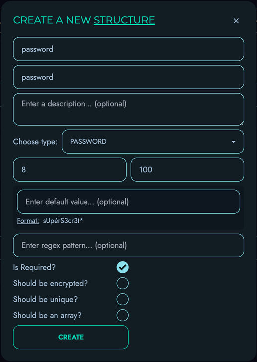 Create Password Structure