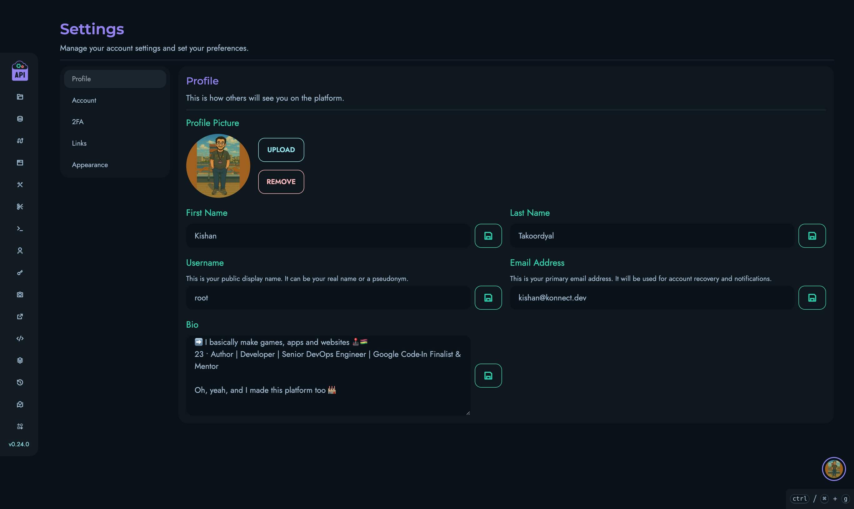 Profile Settings