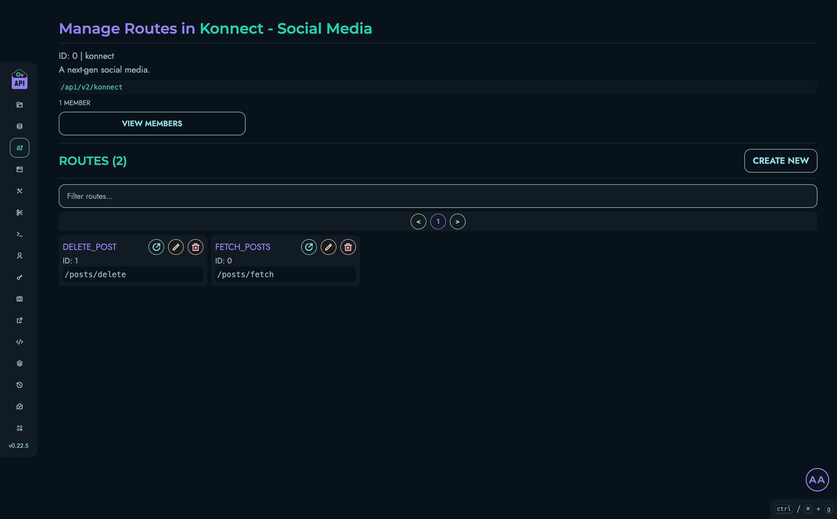 Routes Page