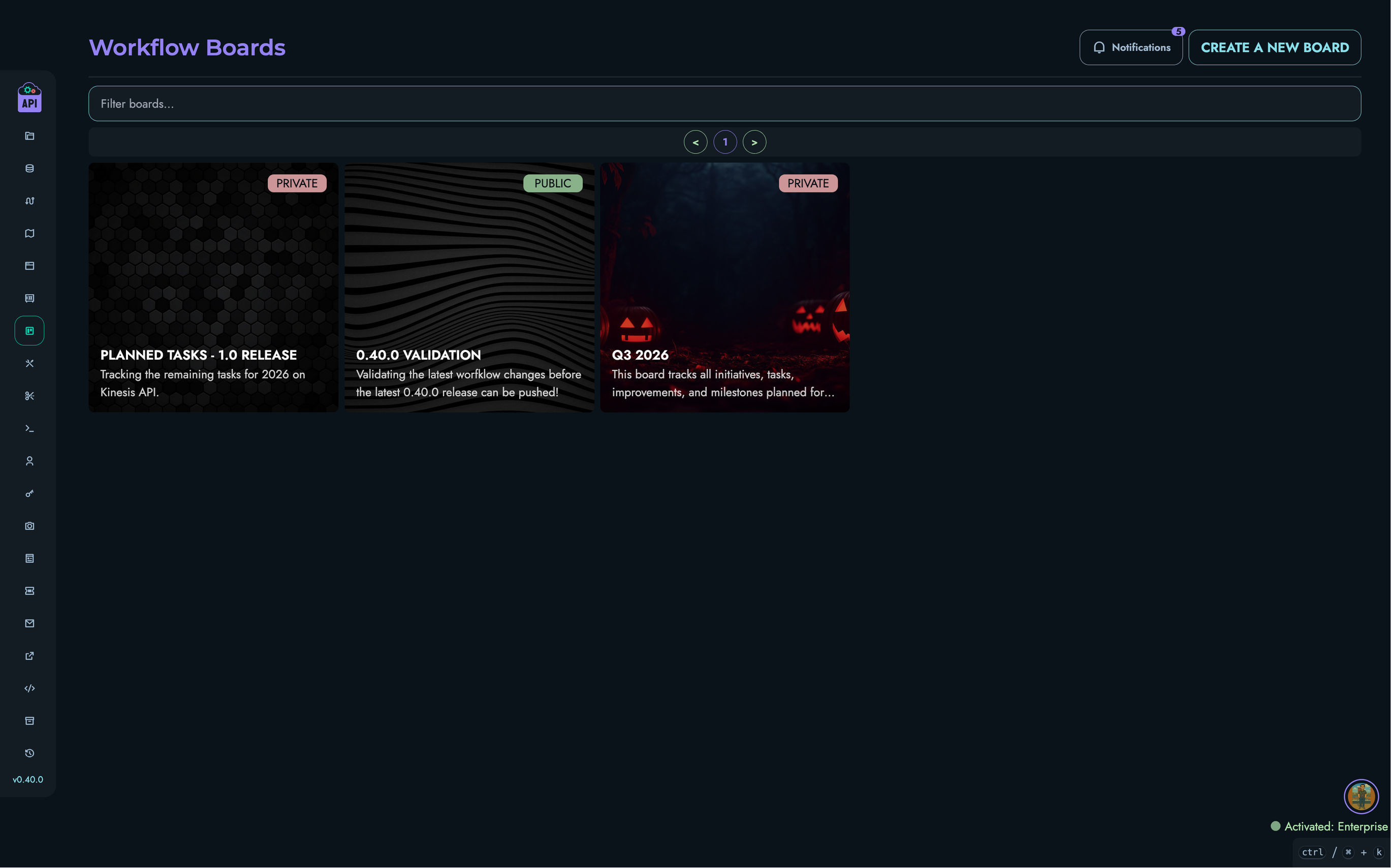 Workflow Boards List