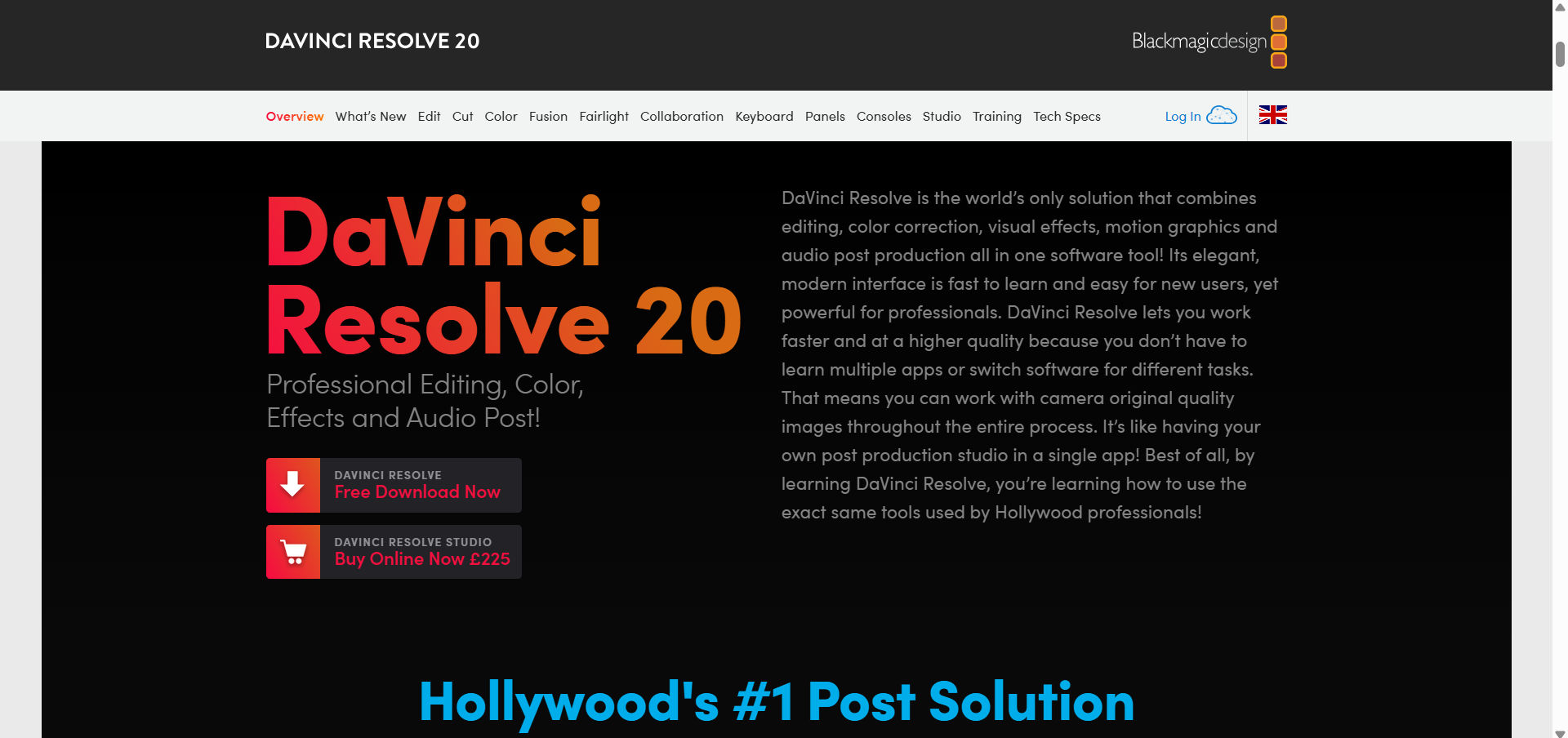 DaVinci Resolve interface - best free video editor for YouTube with color grading