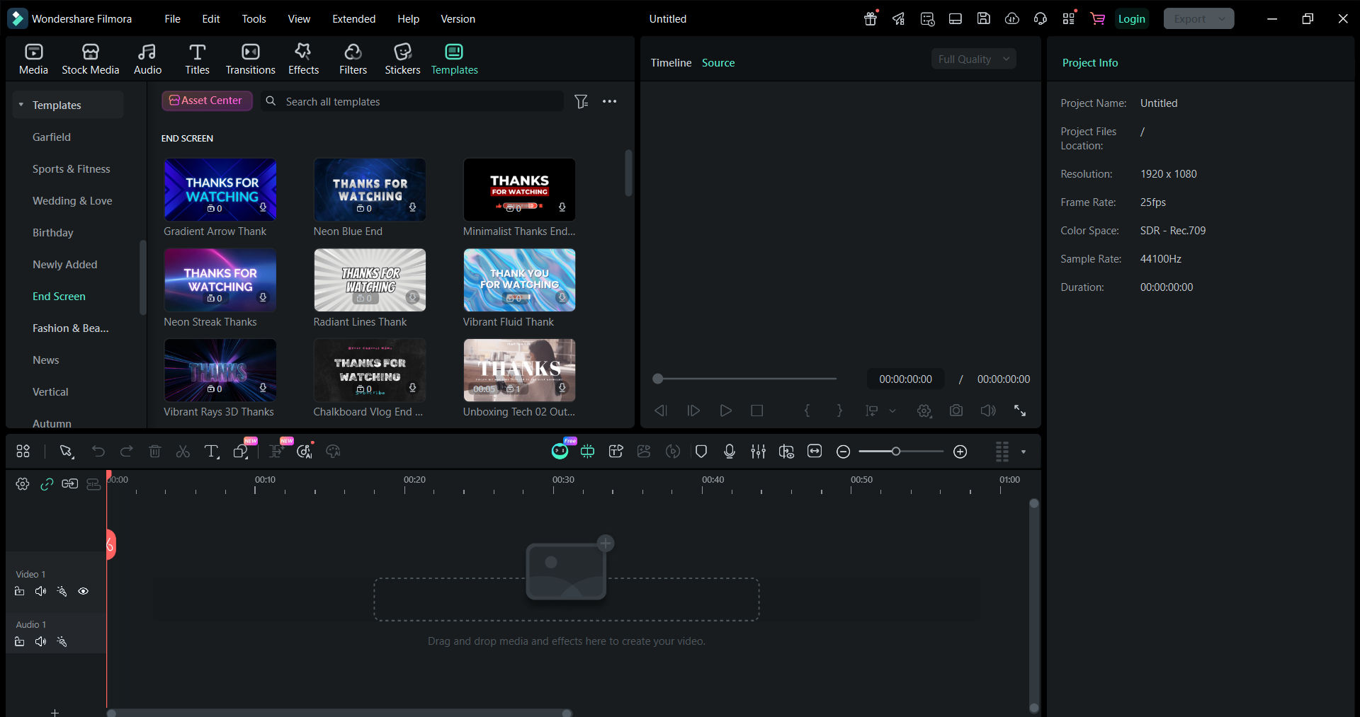 Filmora endscreen templates for YouTube outros