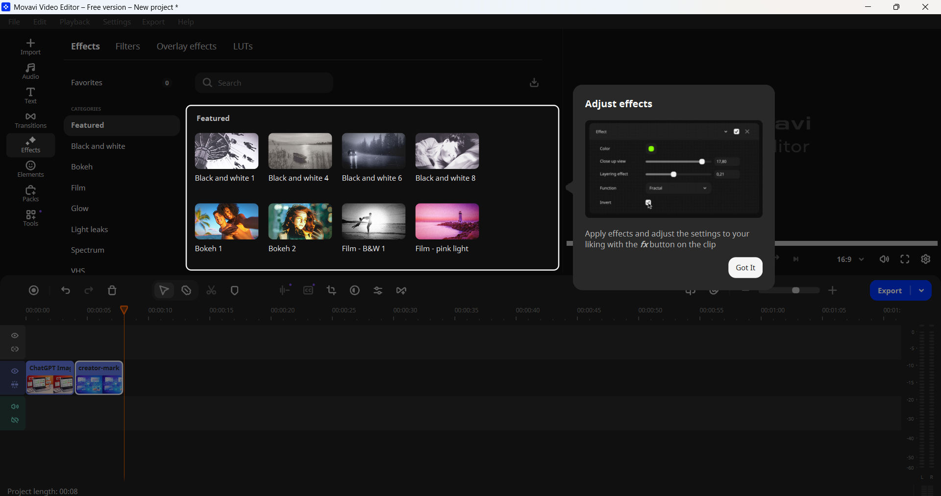 Movavi features explained for video editing