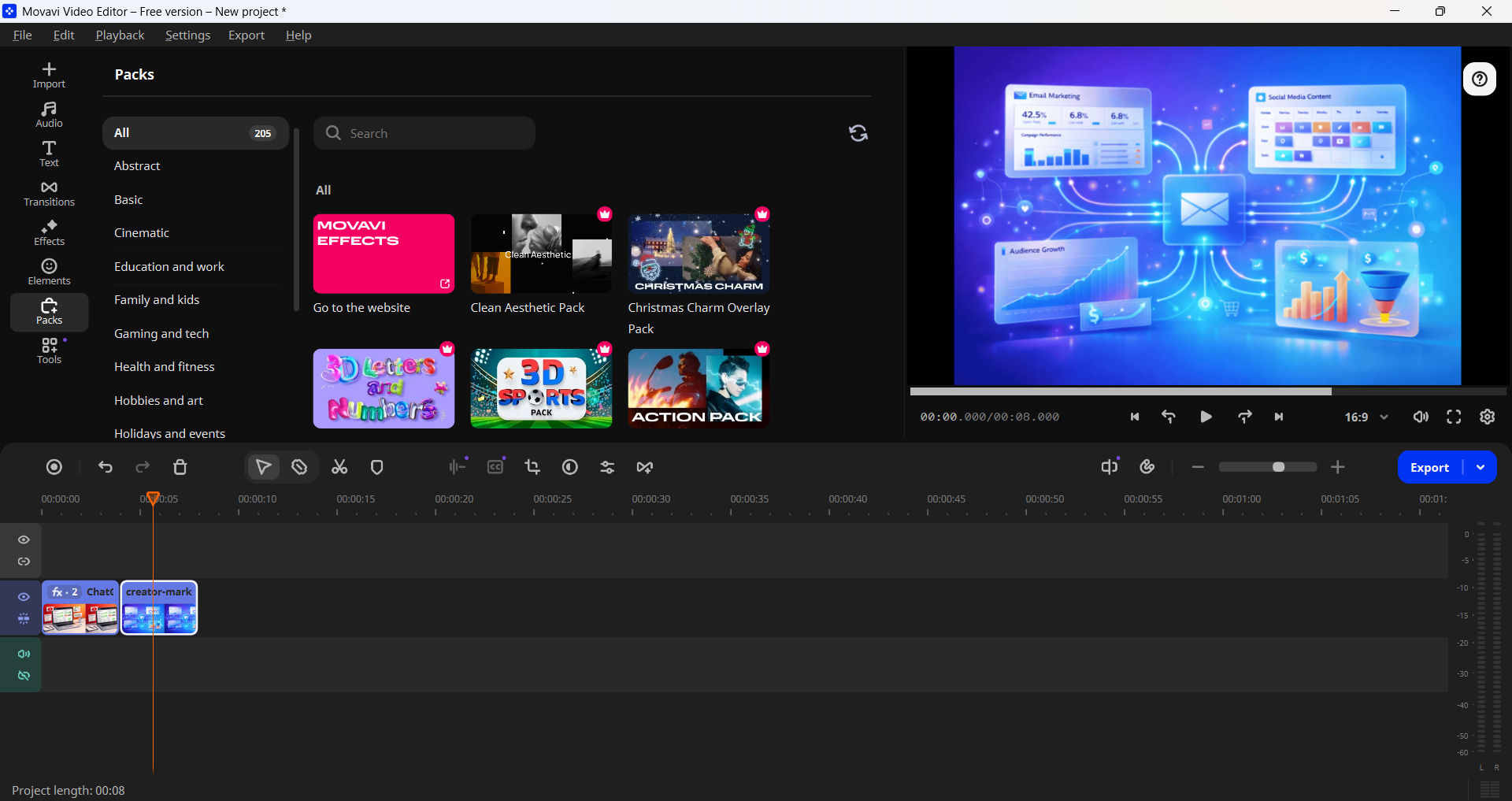 Movavi package installer for video editing software