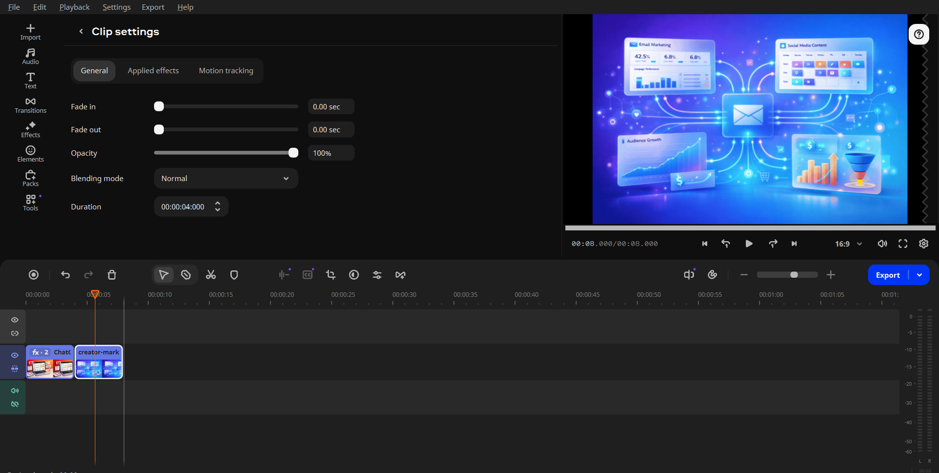 Movavi video editing interface for YouTube beginners