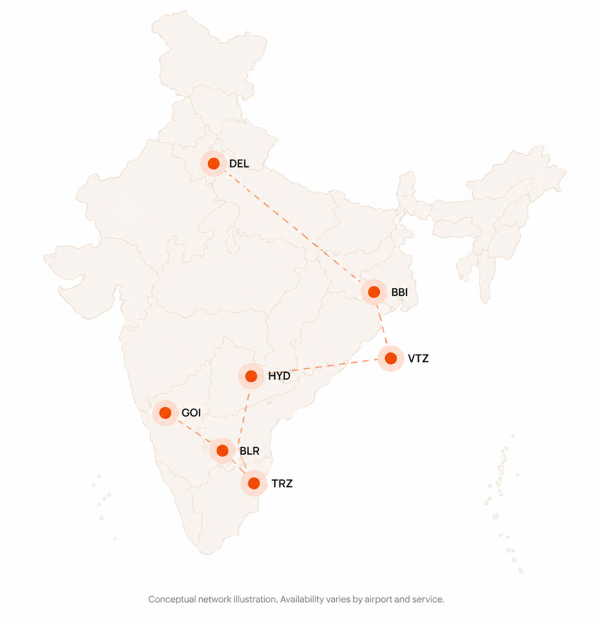 PikNGoo airport network across India
