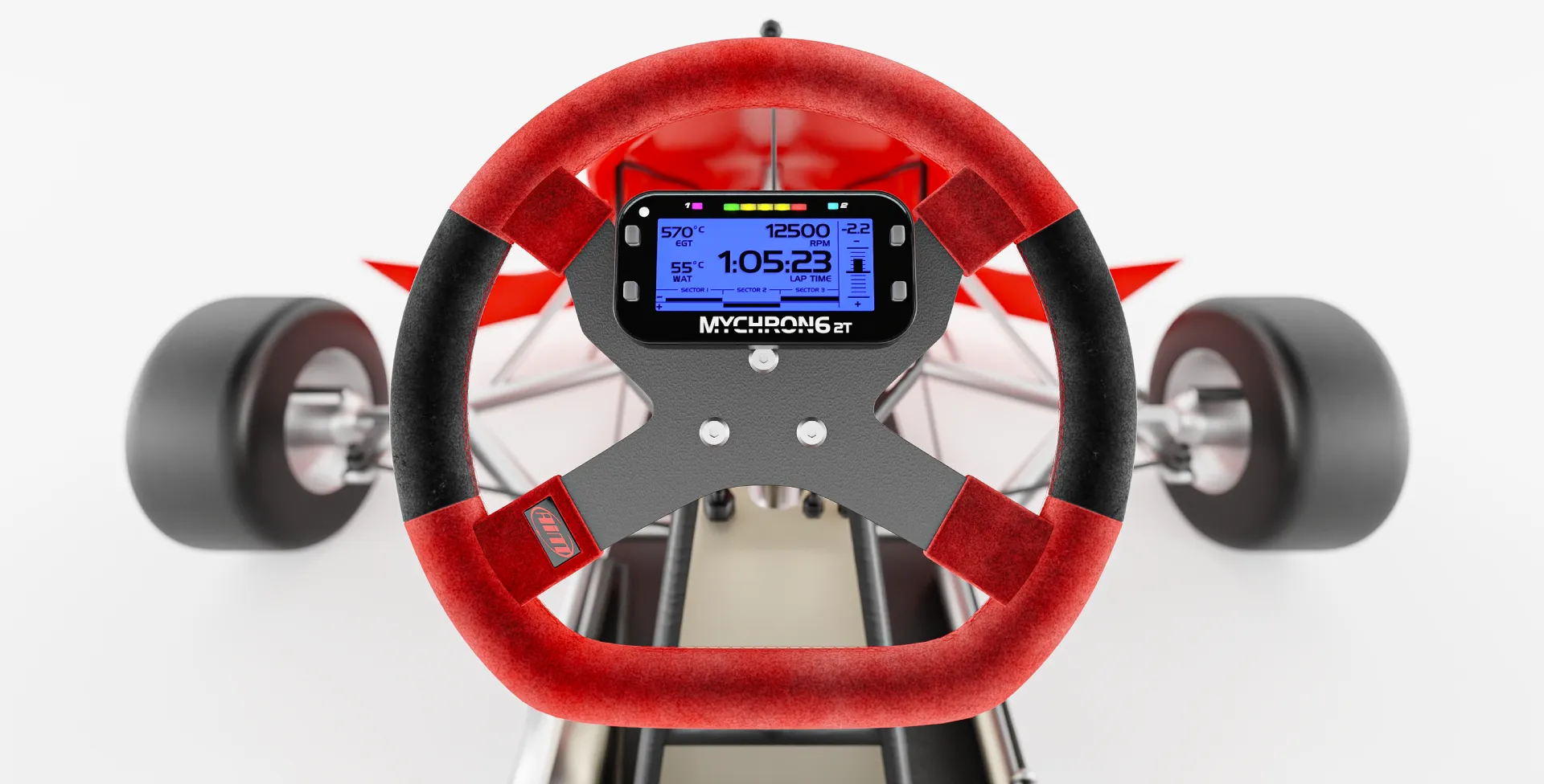 Kart display on steering wheel