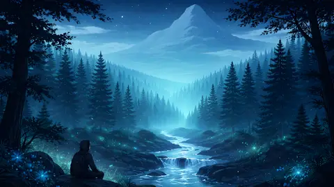 Twilight Serenity In The Pine Forest wallpaper