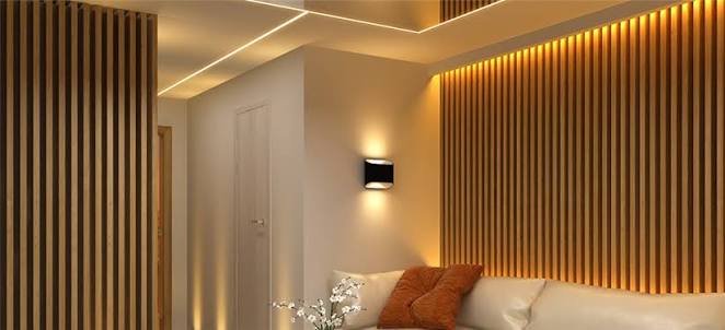 Cove ceiling with profile lights