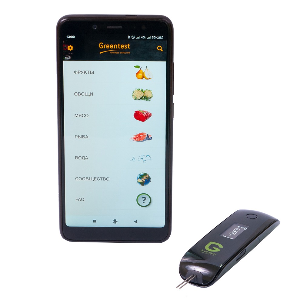 Greentest Mini зі смартфоном і застосунком для перевірки продуктів