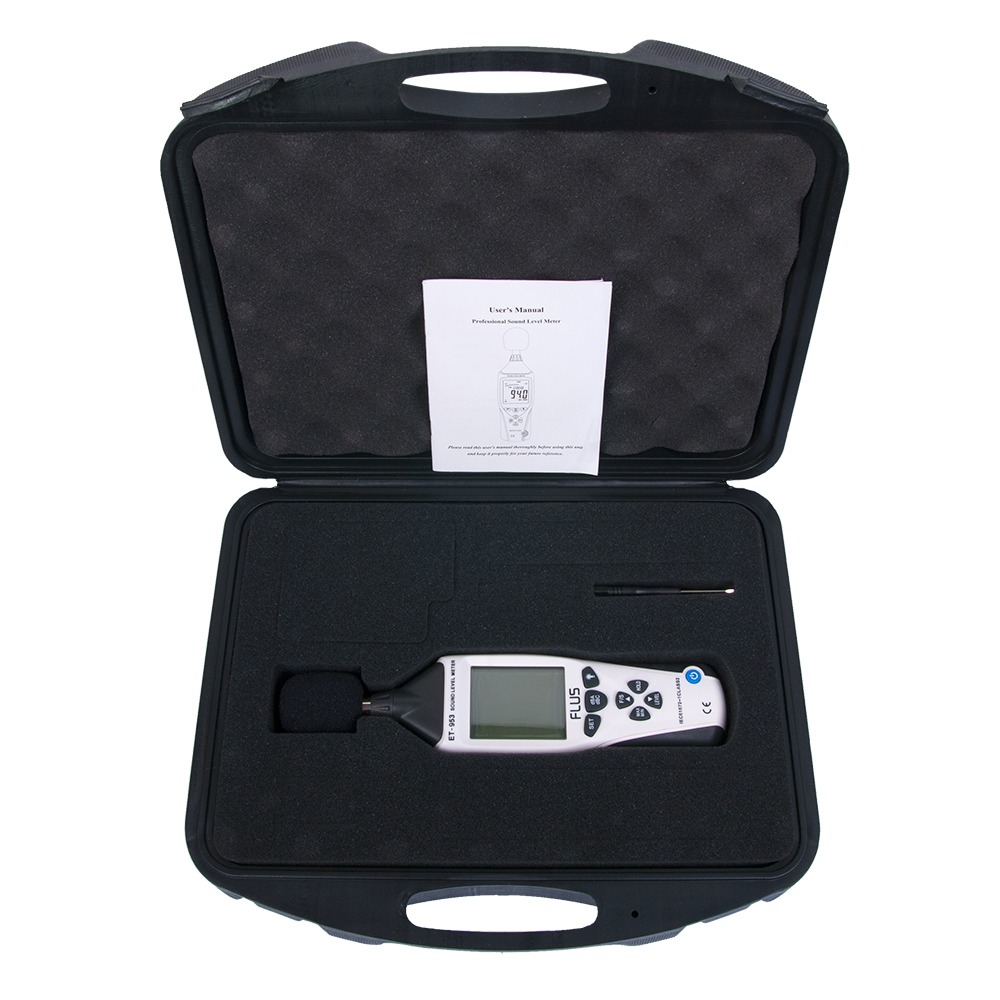 Шумомір з годинником ET-953 (dBA, dBC, 30...130 дБ, ±1.4 дБ, 32...8000 Гц)