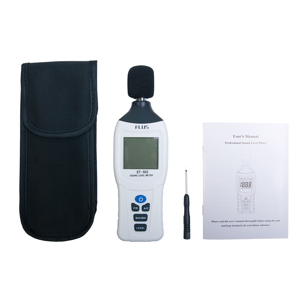 Низкочастотний шумомір Flus ET-933 (dBA, dBC, 30...130 дБ, ±1.4 дБ, 32...8000 Гц)