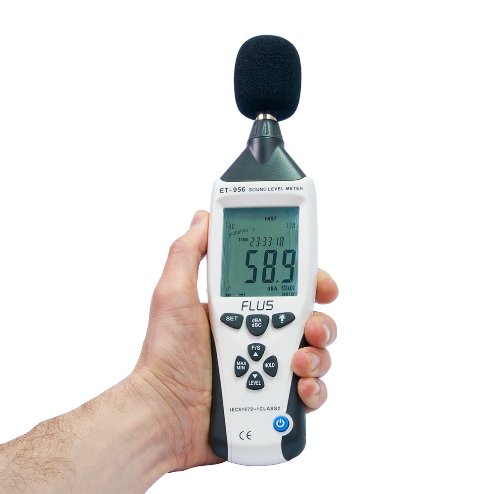 Шумомір USB online логер Flus ET-956 (dBA, dBC, 30...130 дБ, ±1.4 дБ, 32...8000 Гц)