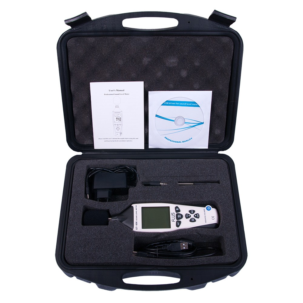 Шумомір USB online логер Flus ET-956 (dBA, dBC, 30...130 дБ, ±1.4 дБ, 32...8000 Гц)