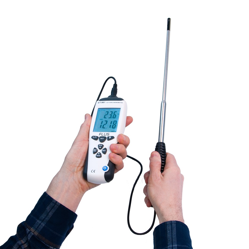 Анемометр з телескопічним зондом Flus ET-961 (0,1...35 м/с)