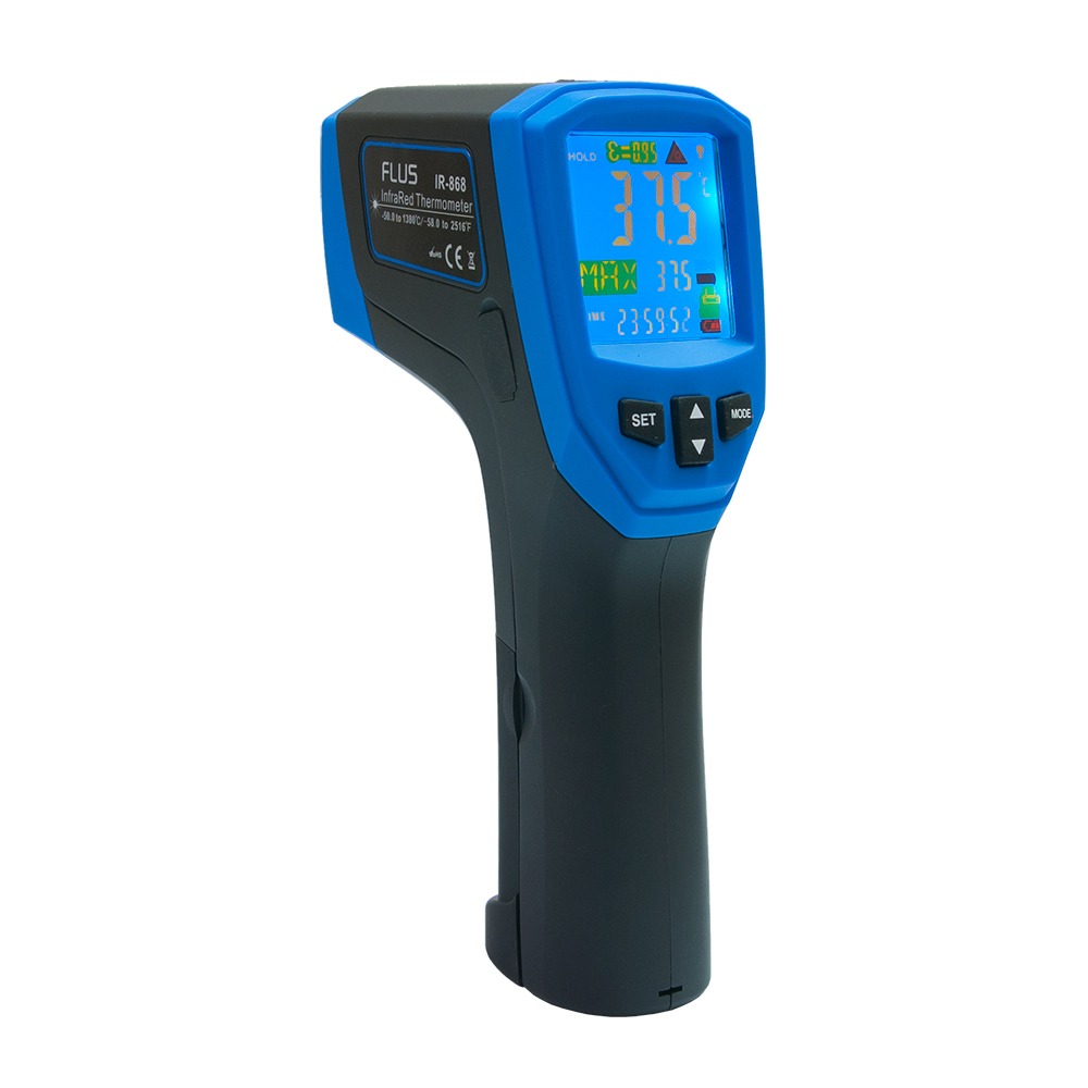Пірометр інфрачервоний FLUS IR-868 (-50…+1380) USB кольоровий дисплей
