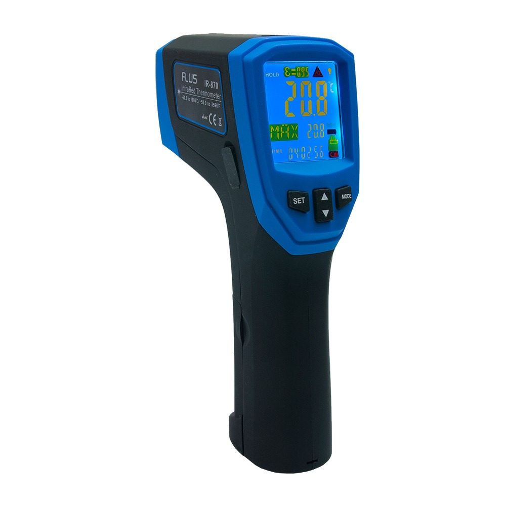Надвисокотемпературний пірометр інфрачервоний FLUS IR-870 (-50...+1980) кольоровий дисплей