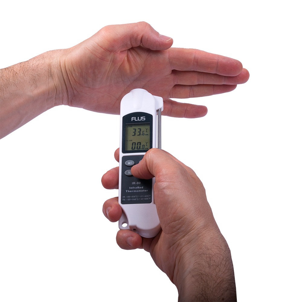 Пірометр безконтактно-щуповий інфрачервоний з додатковим щупом Flus IR-90 (-35...+330)