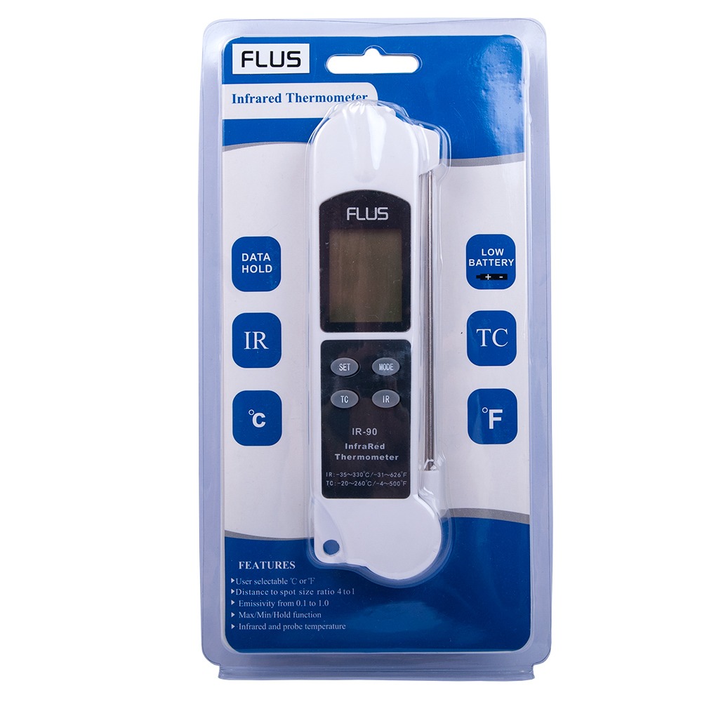 Пірометр безконтактно-щуповий інфрачервоний з додатковим щупом Flus IR-90 (-35...+330)