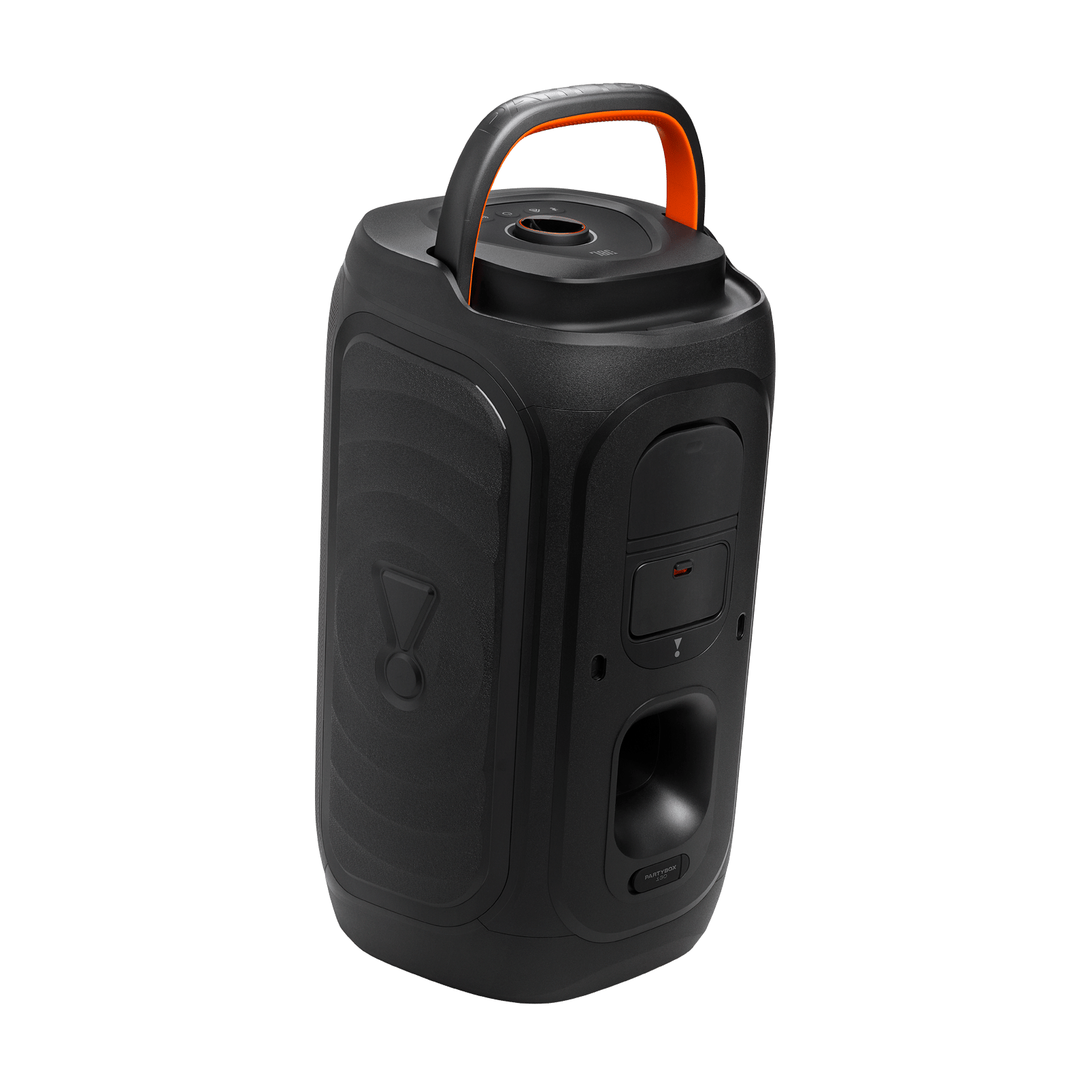 Задня панель JBL PartyBox 130 з роз’ємами та відсіком акумулятора