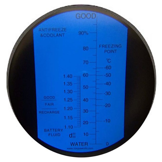 Рефрактометр для автомобілю (0...100% Water, 1,10...1,40 d20/20, 0...-60°C) "HT415ATC"