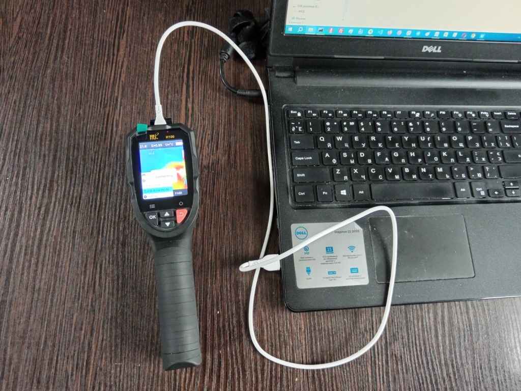 Підключення тепловізора Xintest HT-100 до ноутбука через USB-C